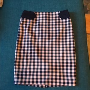 COPY - Blue and pink checkers stretch pencil skir…